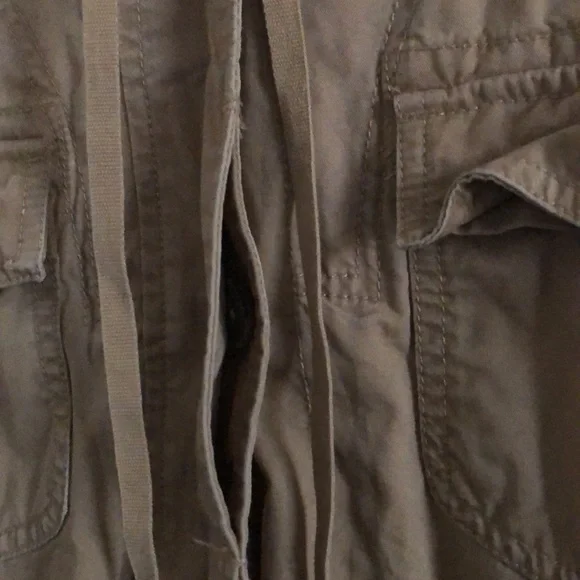 Old Navy Tan Hooded Long Button Down Utility Jacket - Picture 6 of 10